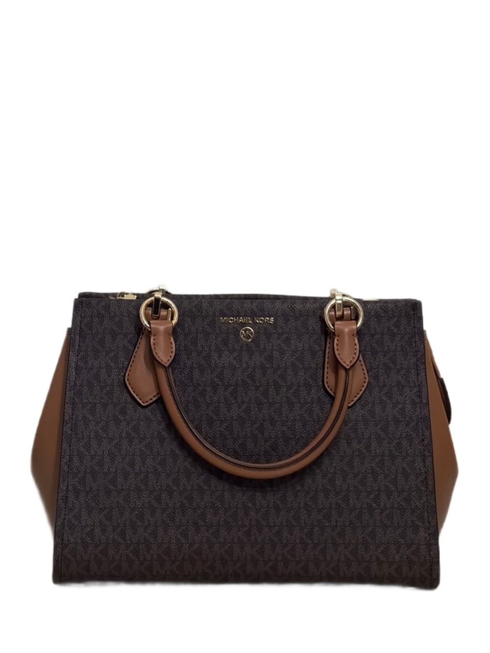 Michael Kors Marilyn Med Brown and Tan Satchel - Picture 2 of 16